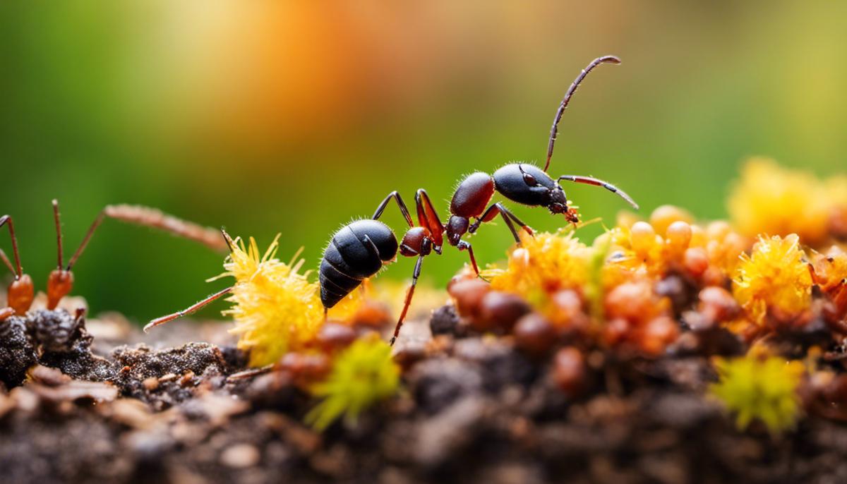 Image depicting ants and different seasons, illustrating the topic of ant behaviors according to seasons.