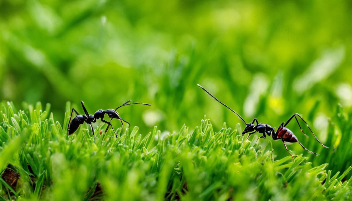 Various methods for controlling ant populations in lawns, including chemical and non-chemical options